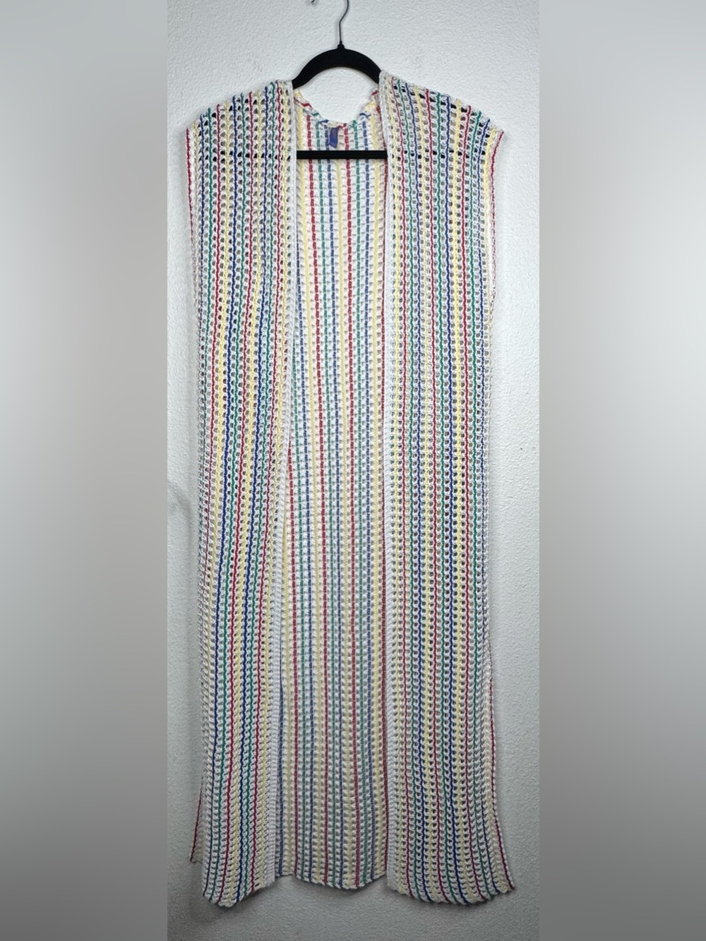BlueMan Multicolor Striped Crochet Kimono Summer Style
C5